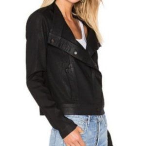 Vince Black Drape Front Denim Jacket